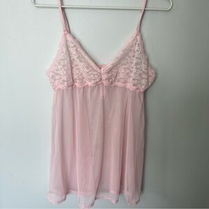 Victoria's Secret Pink Babydoll Lace Top Size large
